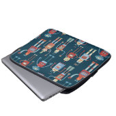 Robot Pattern Dark Laptopschutzhülle (Vorne Knopf)