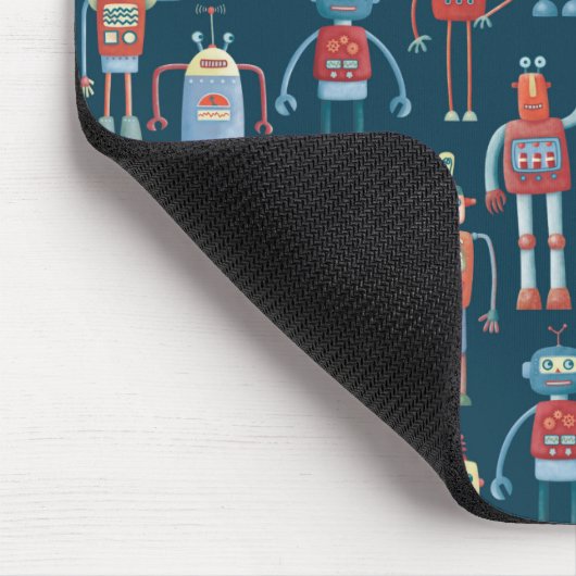 Robot Pattern Dark Mousepad (Ecke)