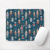 Robot Pattern Dark Mousepad (Mit Mouse)
