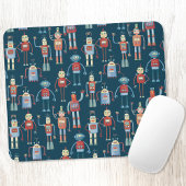 Robot Pattern Dark Mousepad