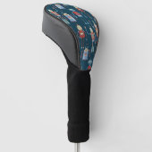 Robot Pattern Retro Golf Headcover (angewinkelt)