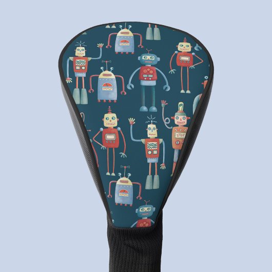 Robot Pattern Retro Golf Headcover
