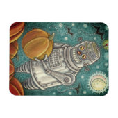 ROBOT PICKING PUMPKINS , HALLOWEEN MECHANISCHEN MA MAGNET (Horizontal)