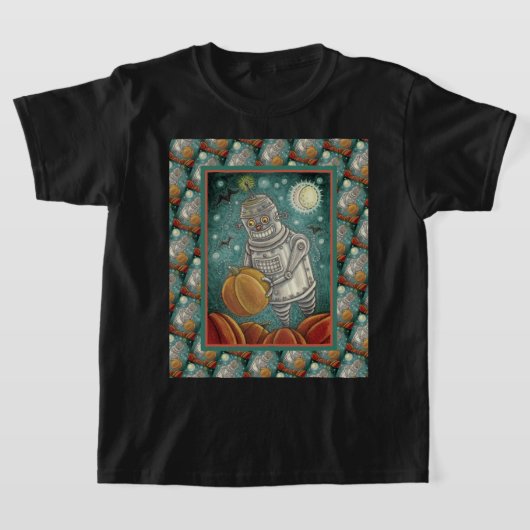 ROBOT PICKING PUMPKINS , HALLOWEEN MECHANISCHEN MA T-Shirt (Ablage )