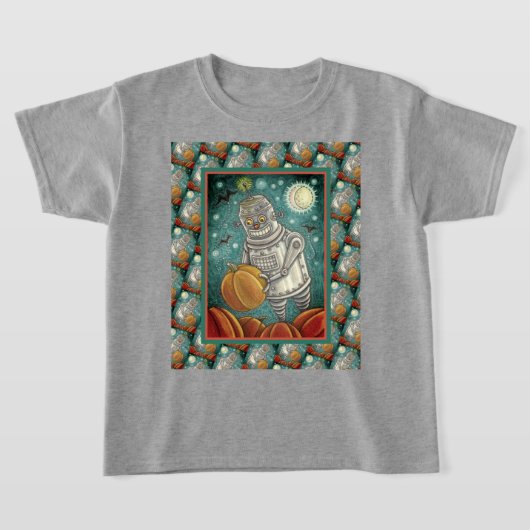 ROBOT PICKING PUMPKINS , HALLOWEEN MECHANISCHEN MA T-Shirt (Ablage )