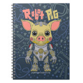 Robot Pig Spiral Foto Notebook Notizblock (Vorderseite)