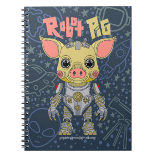 Robot Pig Spiral Foto Notebook Notizblock