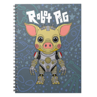 Robot Pig Spiral Foto Notebook Notizblock