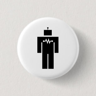 Robot-Piktogramm-Schaltfläche Button