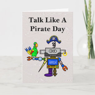 Robot Pirate Card Feiertagskarte
