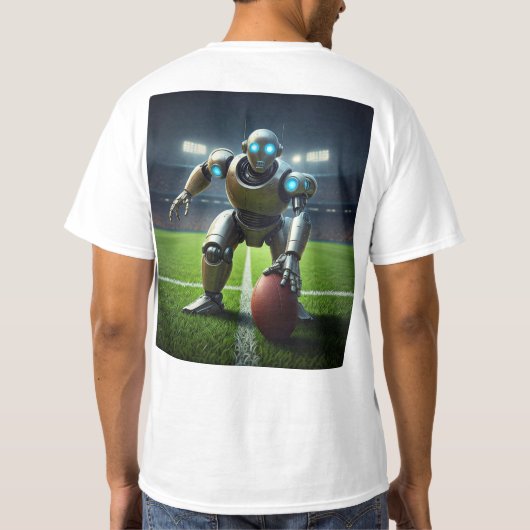 Robot Play Football Grafik Tshirt (Rückseite)