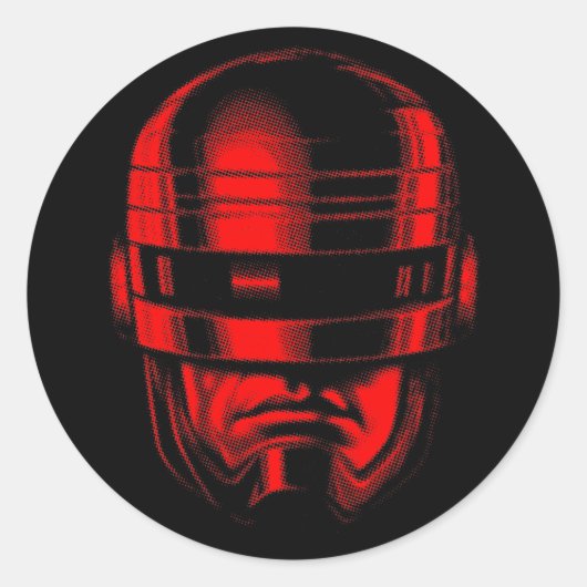 Robot Polizist Helmet Runder Aufkleber (Vorderseite)