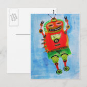 ROBOT POP ART POSTKARTE (Vorne/Hinten)