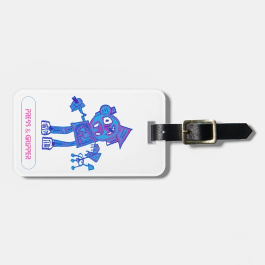 Robot Press & Gripper - Gepäckmarke Gepäckanhänger (Vorderseite horizontal)