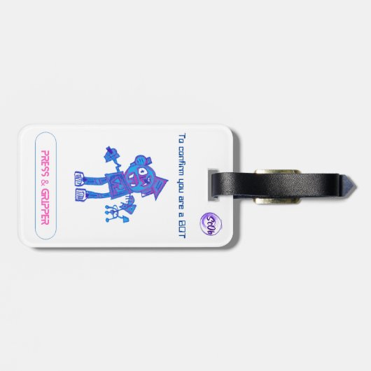 Robot Press & Gripper - Gepäckmarke Gepäckanhänger (Rückseite horizontal)