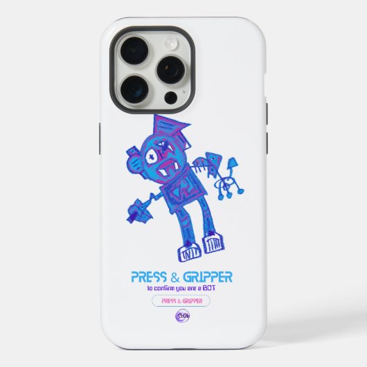 Robot Press & Gripper iPhone 15 Fall Hülle (Rückseite)