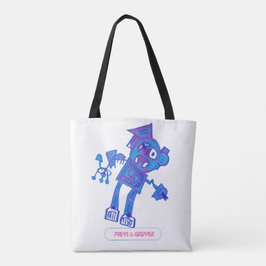 Robot Press & Gripper Tote Bag Tasche (Rückseite)