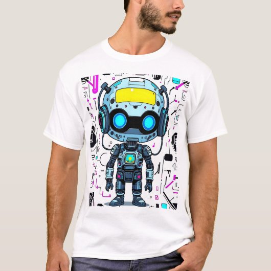 Robot Print T-Shirt (Vorderseite)