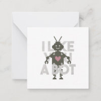 Robot Pun: Ich mag dich eine Bot Notizkarte