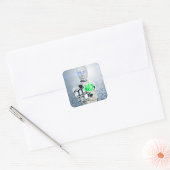 Robot Pushing Power Button Sci-Fi Sticker