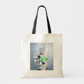 Robot Pushing Power Button Sci-Fi Tote Bag Tragetasche (Vorne)