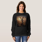 Robot Rabbit in Steampunk Flower Field Sweatshirt (Vorne ganz)