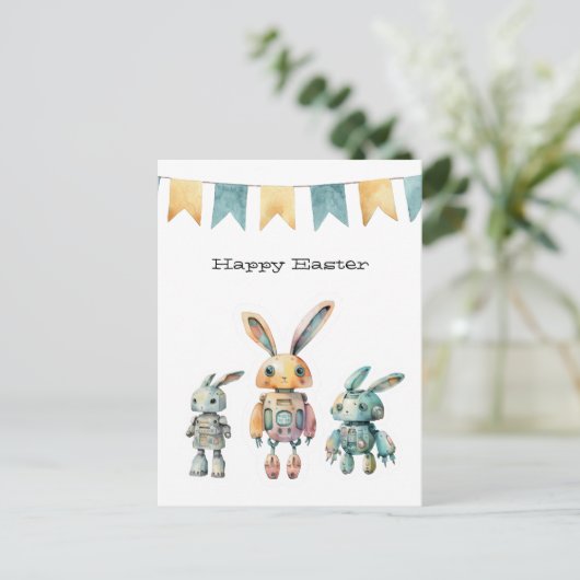 Robot Rabbits Oaster Postkarte (Stehend Vorderseite)