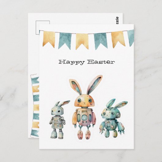 Robot Rabbits Oaster Postkarte (Vorne/Hinten)