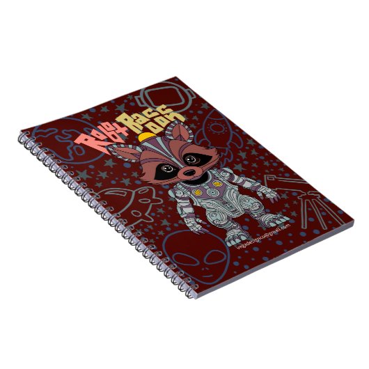 Robot Raccoon Spiral Notebook Notizblock (Rechte Seite)