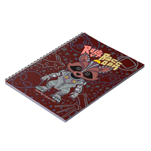 Robot Raccoon Spiral Notebook Notizblock (Linke Seite)