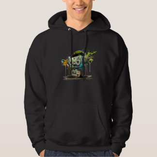 Robot Radio Head Splatter Hoodie