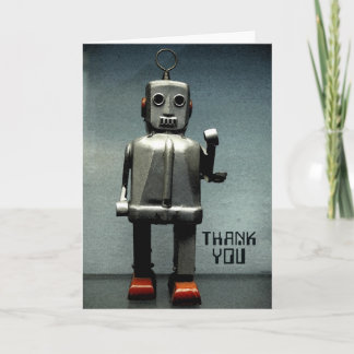 Robot Red Shoes Dankeskarte