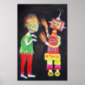 Robot Retro Vintager Pop Art Poster (Vorne)