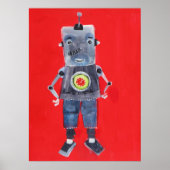 Robot Retro Vintager Pop Art Poster (Vorne)