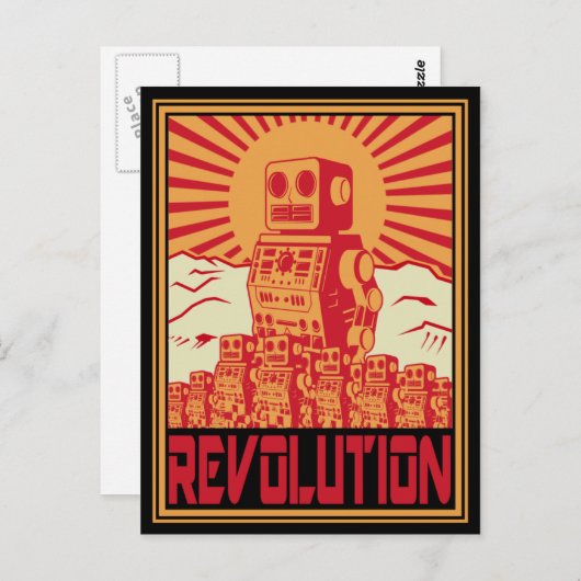 Robot Revolt Postkarte (Vorne/Hinten)