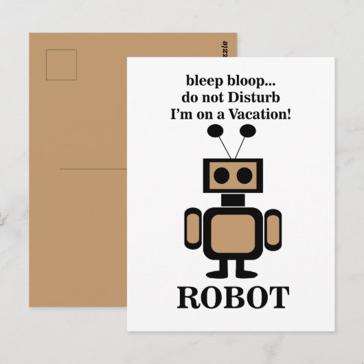 Robot Robotics Funny Postkarte (Vorne/Hinten)