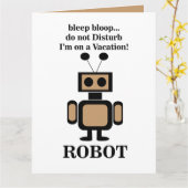 Robot Robotics Technology Funny Karte (Gelbe Blume)