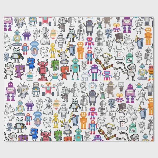 Robot Robotics World Wrapping Paper Geschenkpapier (Flach)