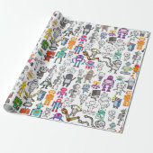 Robot Robotics World Wrapping Paper Geschenkpapier (Ungerollt)