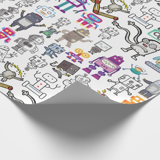 Robot Robotics World Wrapping Paper Geschenkpapier (Ecke)