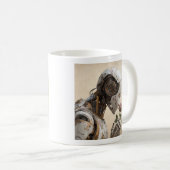 Robot & Rose Solarpunk-Tasse Kaffeetasse (VorderseiteRechts)