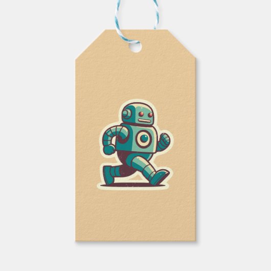 Robot Runner Geschenkanhänger (Vorderseite)