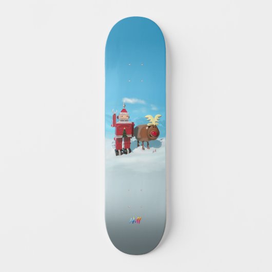 Robot Santa & Oh Deber Weihnachtsfest-Abenteuer Skateboard (Vorderseite)