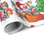 Robot Santa überprüft seinen Namen Boy's List Weih Geschenkpapier (Rolleneckpunkt)