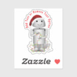 Robot Santa's Helper Christmas Aufkleber<br><div class="desc">* Illustration des niedlichen Roboters Santa's Helper, Elf Robo-x9 mit Weihnachtsbeleuchtung. * Verschiedene Größen Optionen und wählen Sie matt glänzend oder transparent! * Fügen Sie Ihre Text-, Familienname-, Ereignis-, Jahres- oder kurze Nachricht hinzu oder entfernen Sie die Textoption. * Verwenden Sie für die Dekoration Ihres Laptops oder Sportflaschen, für die...</div>