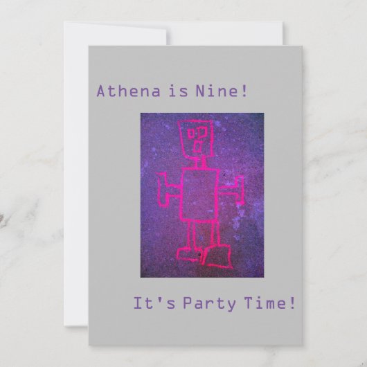 Robot Science-Party Einladung (Vorderseite)