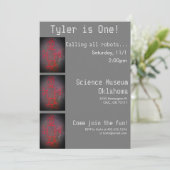 Robot Science-Party Einladung (Stehend Vorderseite)