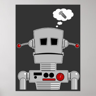 Robot Screening Print Poster