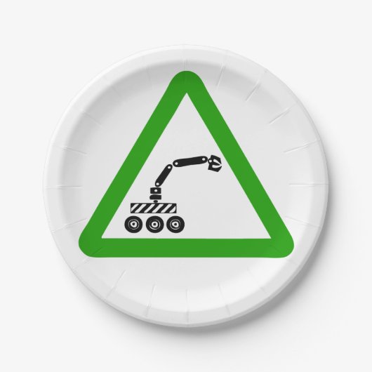 Robot Sign Pappteller (Vorderseite)