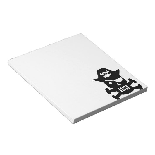 Robot Skull & Crossbones Pirate Silhouette Notizblock (angewinkelt)